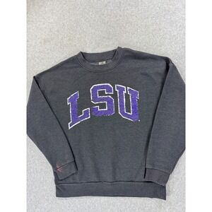 LSU Tigers Gameday Campus Screened Crew Sweatshirt (Women's Medium) Gray